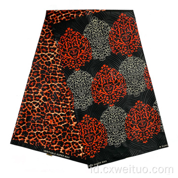 100% Polyester Ankara 6 yard Cetakan kain lilin